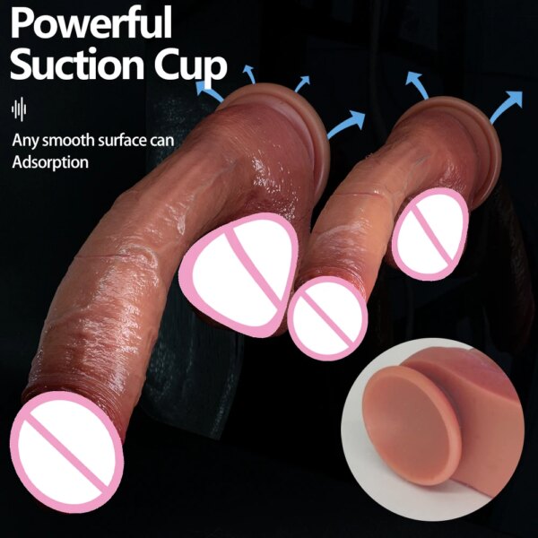 Oversized Soft Realistic Thick Dildo Gay Sex Toy for Women Suction Cup Big Dick Anal Plug Vaginal Masturbators Silicone Penis