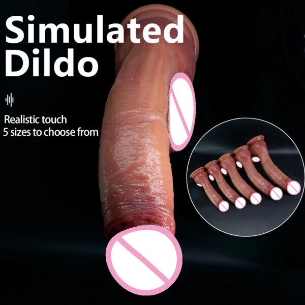 Oversized Soft Realistic Thick Dildo Gay Sex Toy for Women Suction Cup Big Dick Anal Plug Vaginal Masturbators Silicone Penis