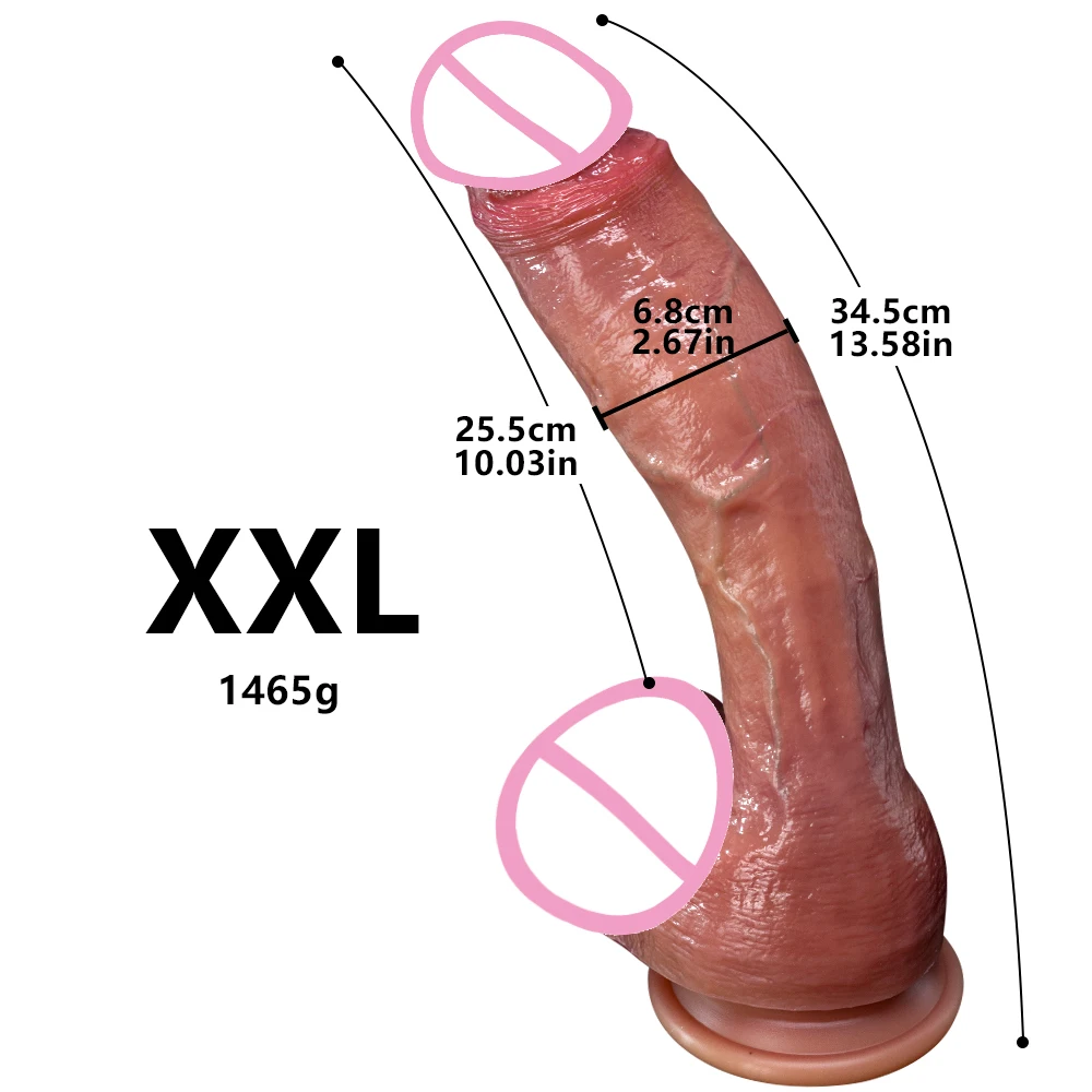 Oversized Soft Realistic Thick Dildo Gay Sex Toy for Women Suction Cup Big Dick Anal Plug Vaginal Masturbators Silicone Penis