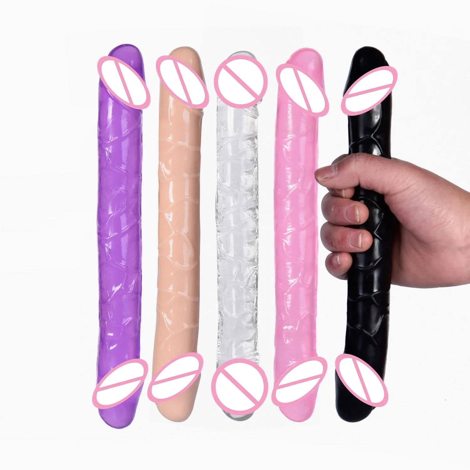 Double head Dildo Long Jelly Realistic Dildo Double Ended Dildo Flexible Big Penis for Women Masturbator Sex Toys for Lesbian