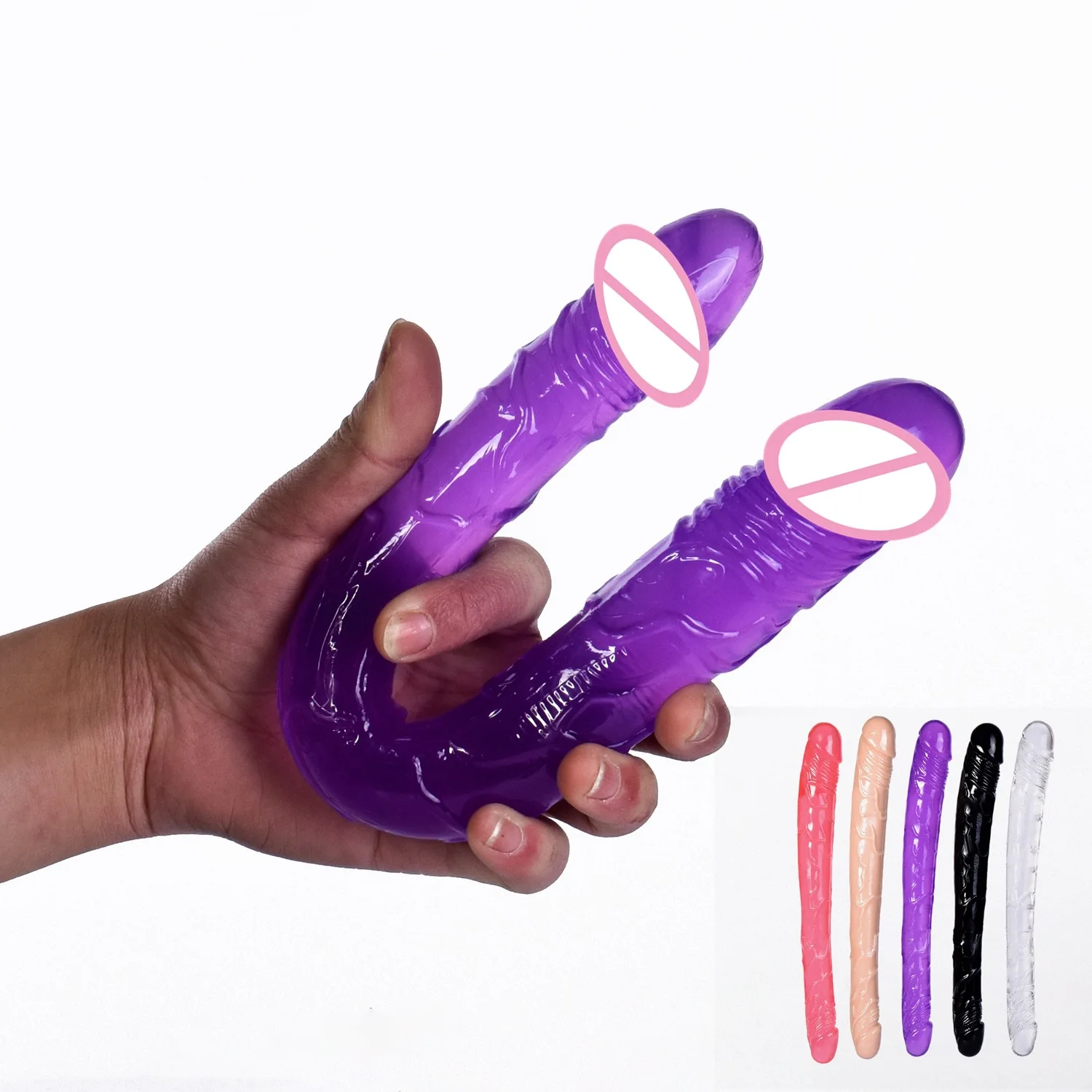 Double head Dildo Long Jelly Realistic Dildo Double Ended Dildo Flexible Big Penis for Women Masturbator Sex Toys for Lesbian