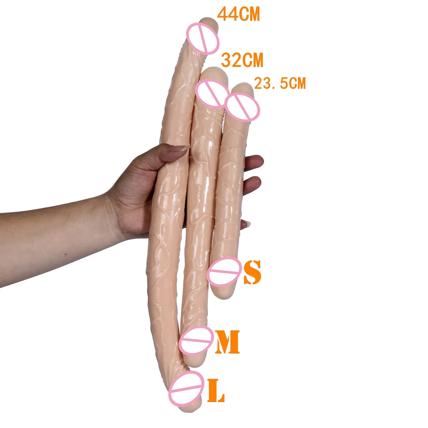 Double head Dildo Long Jelly Realistic Dildo Double Ended Dildo Flexible Big Penis for Women Masturbator Sex Toys for Lesbian