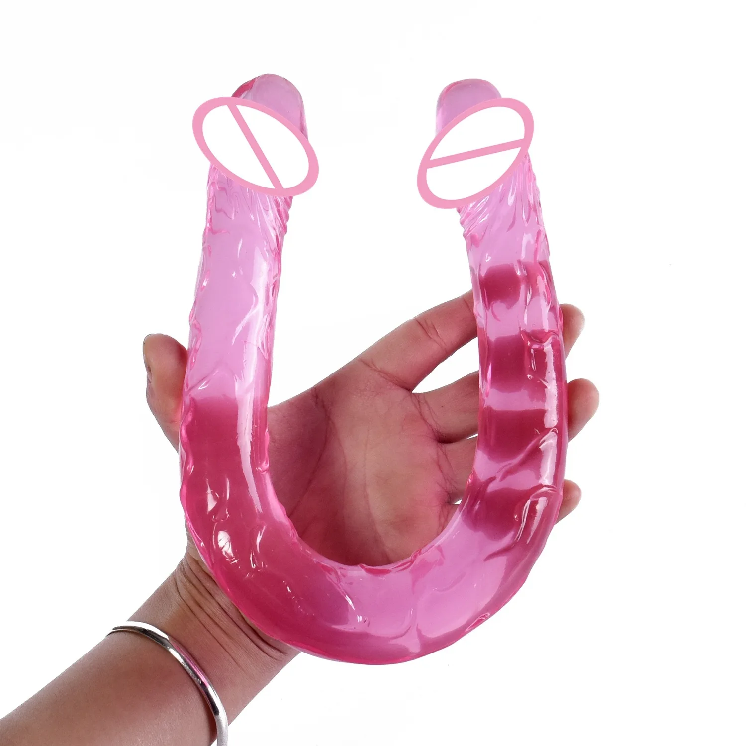 Double head Dildo Long Jelly Realistic Dildo Double Ended Dildo Flexible Big Penis for Women Masturbator Sex Toys for Lesbian