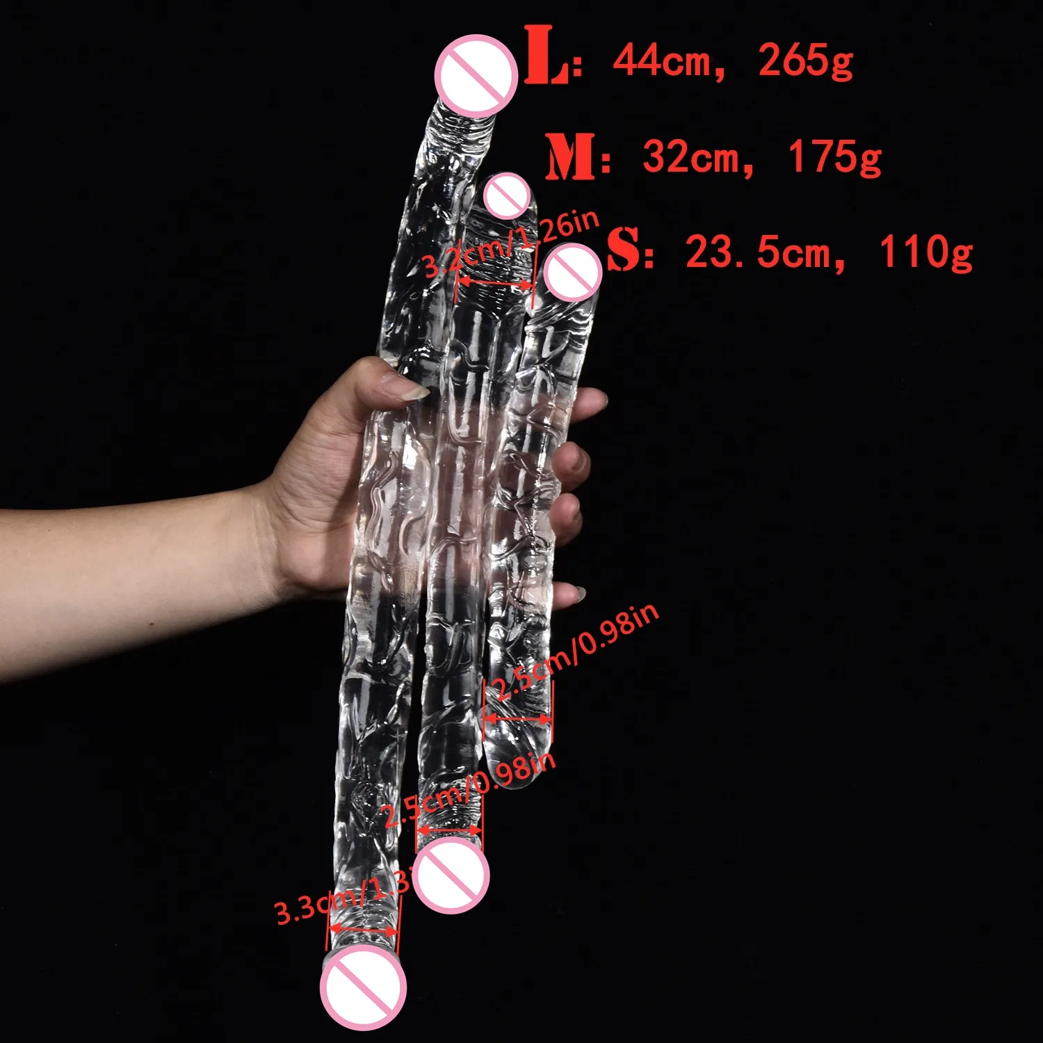 Double head Dildo Long Jelly Realistic Dildo Double Ended Dildo Flexible Big Penis for Women Masturbator Sex Toys for Lesbian