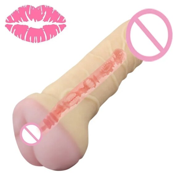 Realistic Big Penis Enlarger Sleeve With Pussy Real Vagina Anal Plug Sex Toys For Men Women Three Uses Adult Erotic Supplies