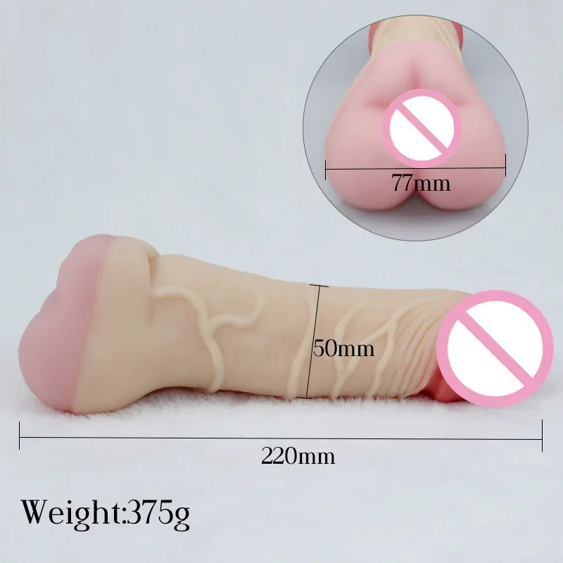 Realistic Big Penis Enlarger Sleeve With Pussy Real Vagina Anal Plug Sex Toys For Men Women Three Uses Adult Erotic Supplies