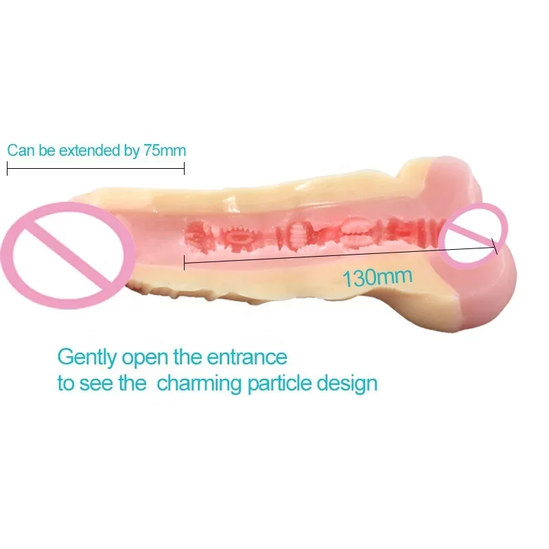 Realistic Big Penis Enlarger Sleeve With Pussy Real Vagina Anal Plug Sex Toys For Men Women Three Uses Adult Erotic Supplies