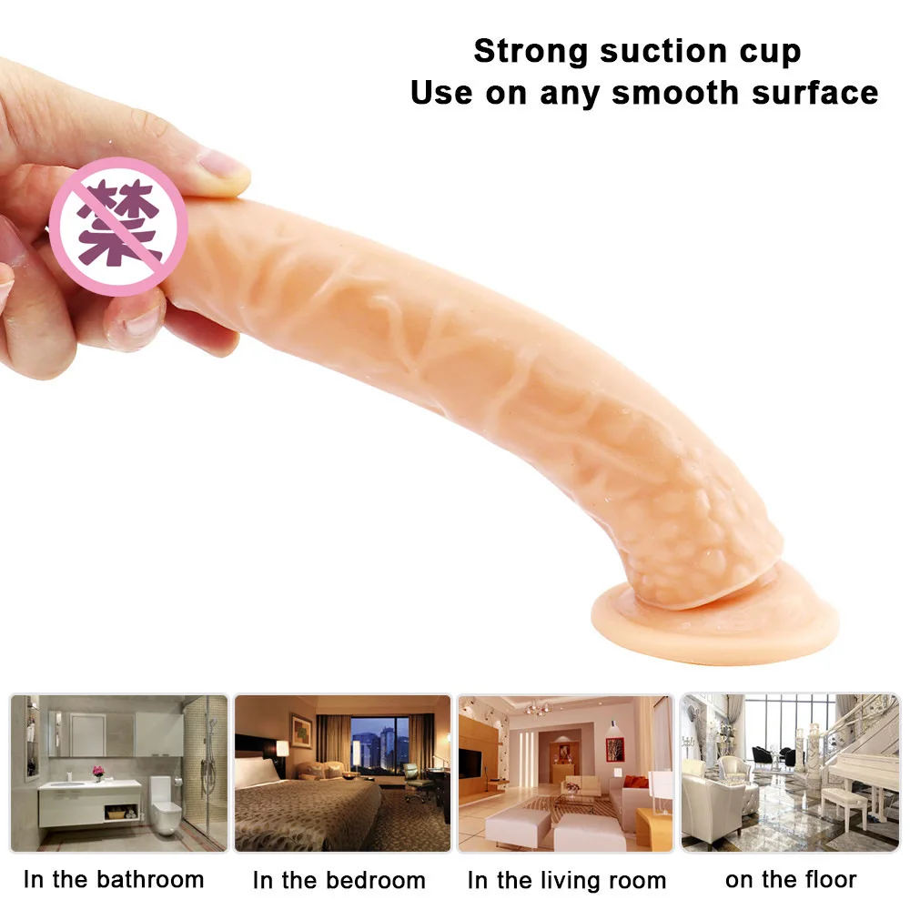 8.4 inch 21cm Realistic Erotic Jelly Dildo With Super Strong Suction Cup Sex Toys for Woman Artificial Penis G-spot Simulation