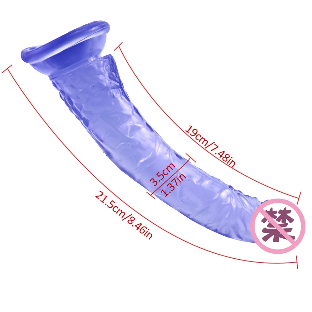 8.4 inch 21cm Realistic Erotic Jelly Dildo With Super Strong Suction Cup Sex Toys for Woman Artificial Penis G-spot Simulation