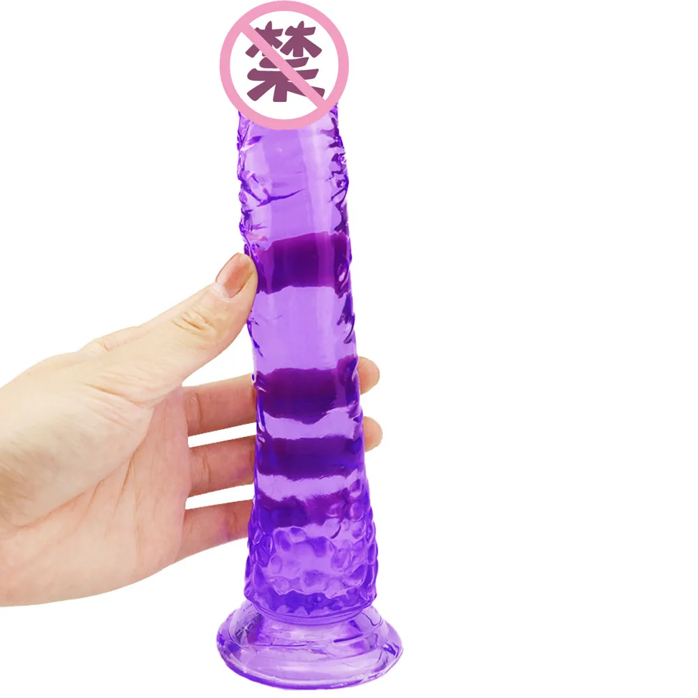 8.4 inch 21cm Realistic Erotic Jelly Dildo With Super Strong Suction Cup Sex Toys for Woman Artificial Penis G-spot Simulation