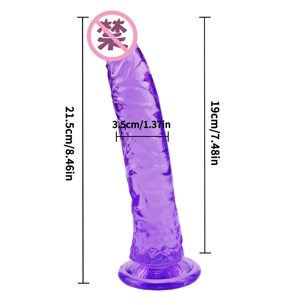 8.4 inch 21cm Realistic Erotic Jelly Dildo With Super Strong Suction Cup Sex Toys for Woman Artificial Penis G-spot Simulation