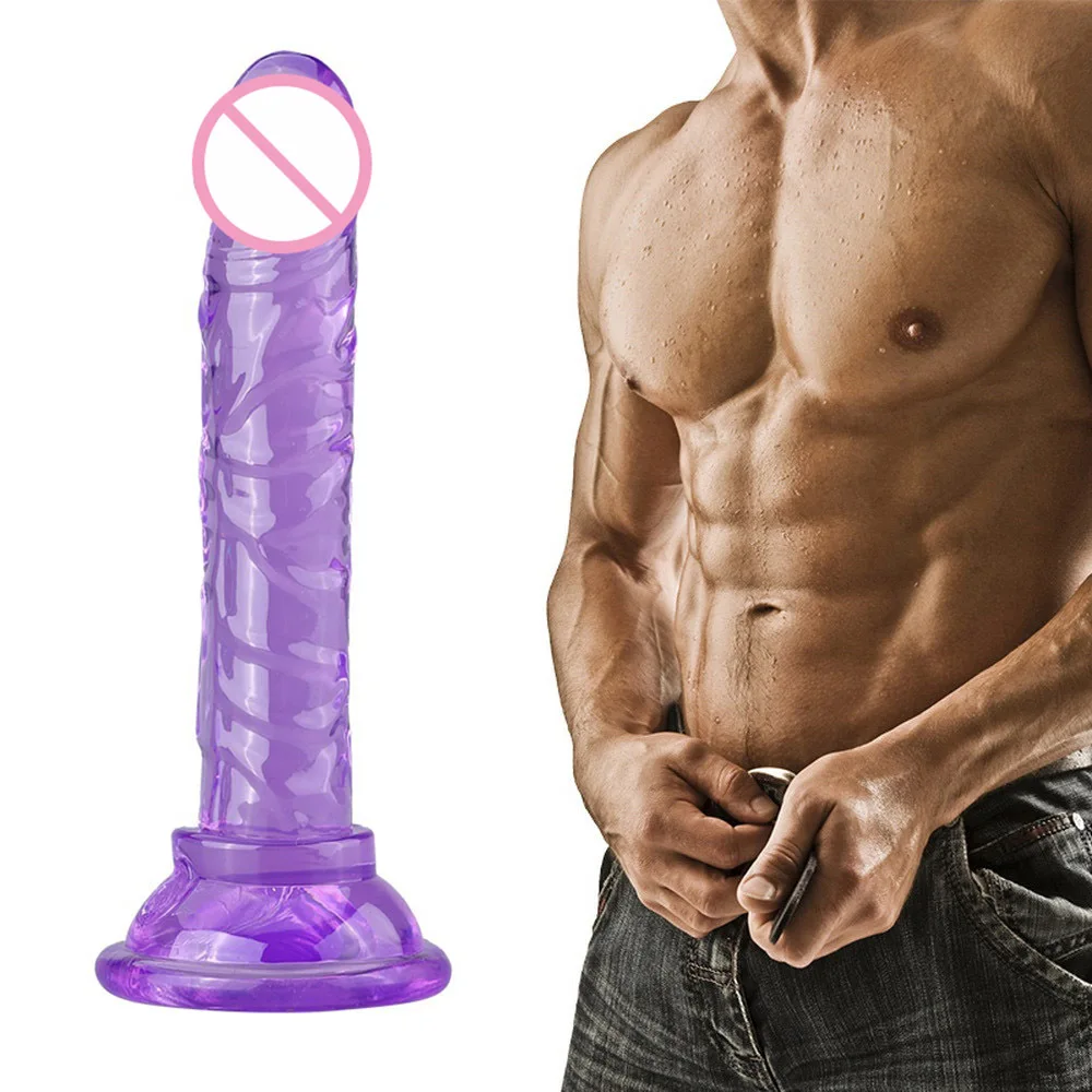 Realistic Dildo for Woman Soft Jelly Suction Cup Penis Anal Butt Plug Crystal Dildo Sex Toy No Vibrator female Erotic Sex Toys