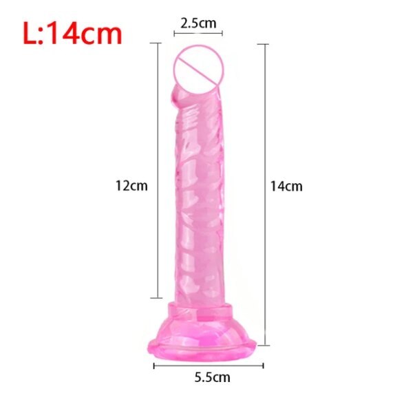 Realistic Dildo for Woman Soft Jelly Suction Cup Penis Anal Butt Plug Crystal Dildo Sex Toy No Vibrator female Erotic Sex Toys