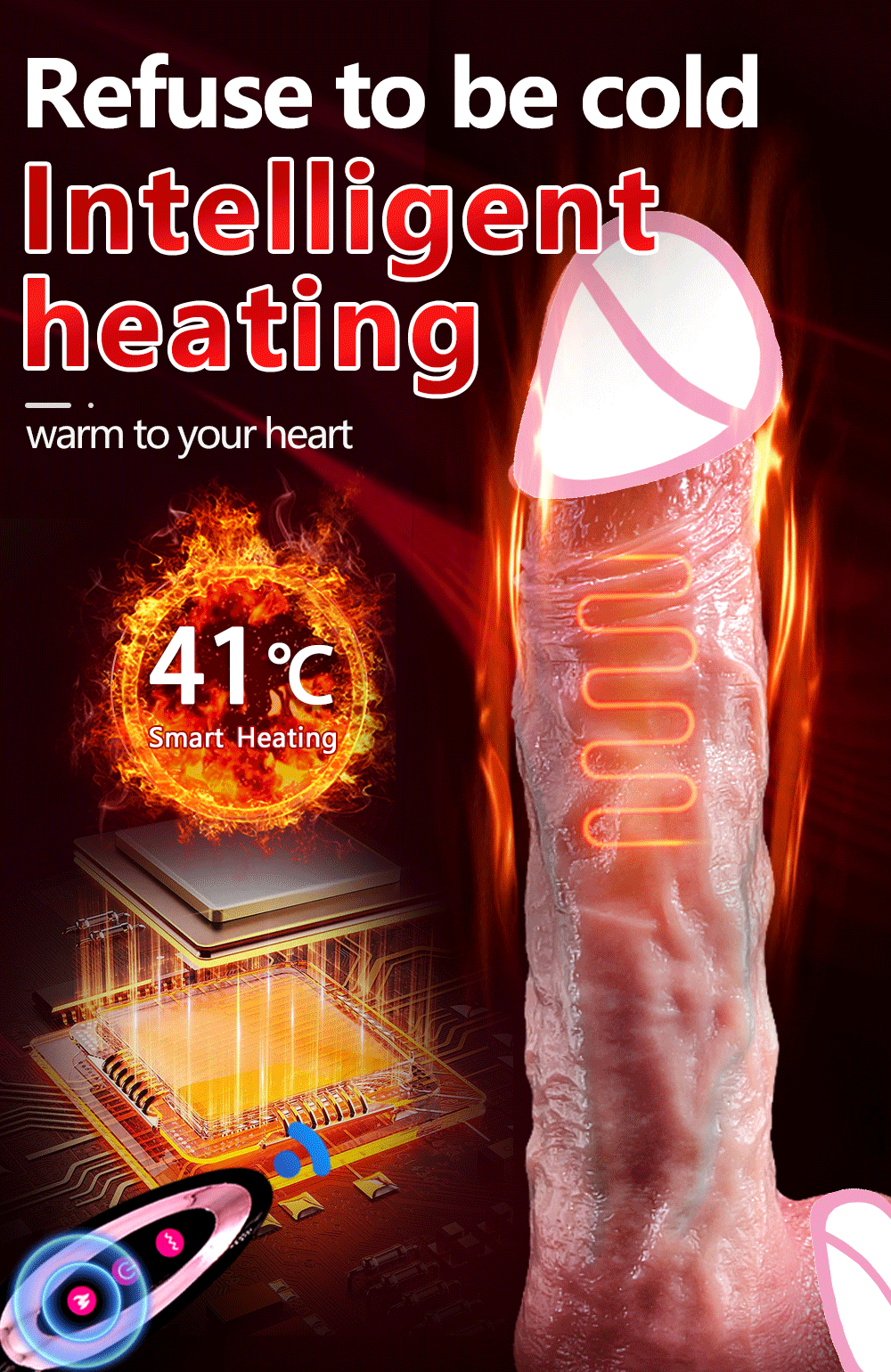 Realistic Heating Thrusting Dildo G Spot Clitoris Anal Stimulator Silicone Suction Cup Huge Penis Adult Sex Toy for Women Couple