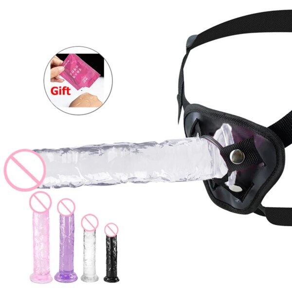 Strap-on Silicone Dildo for Women Masturbators Suction Gay Realistic Dildos Huge Penis Sexual Harness Anal Sex Toy for Lesbian