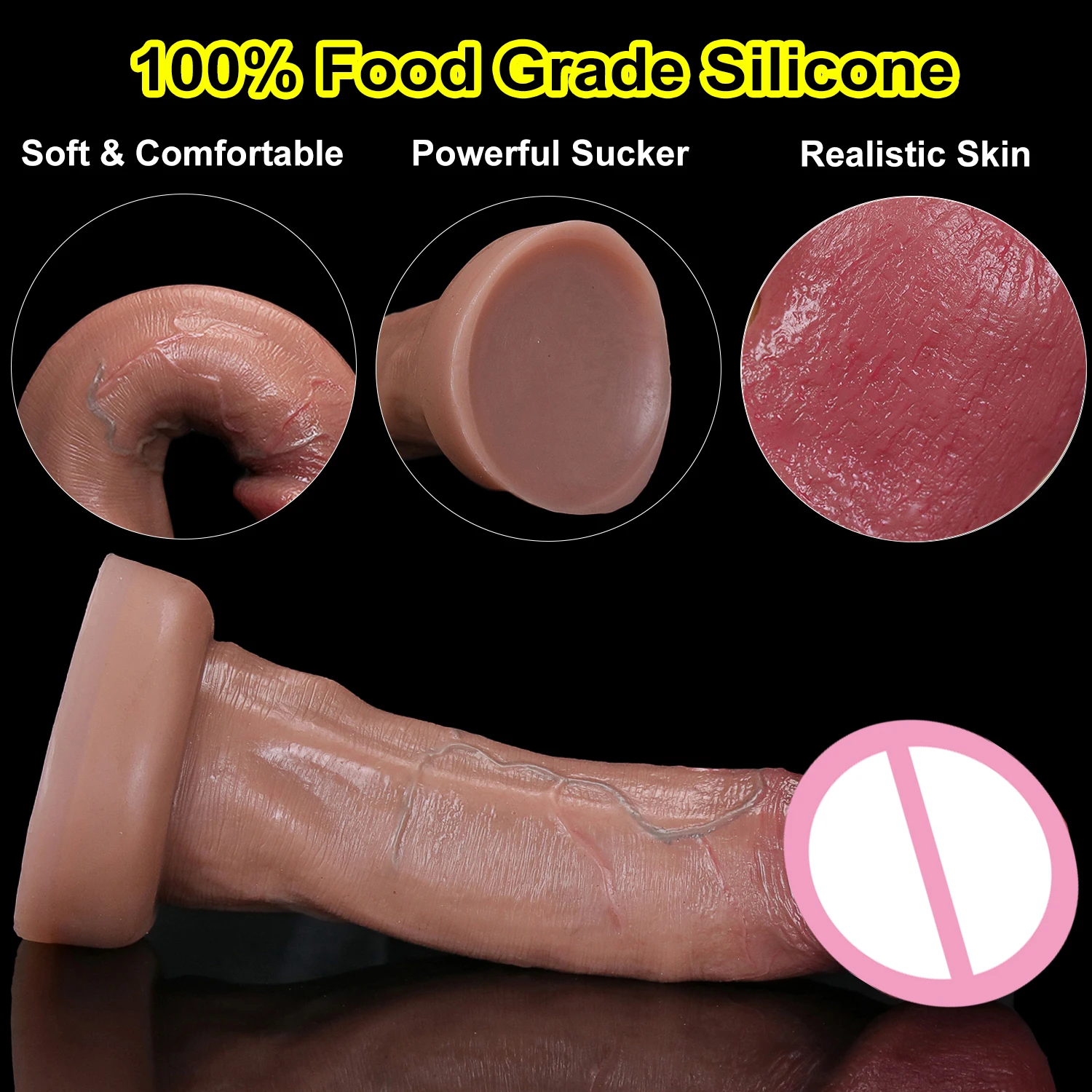 Huge Realistic Soft Dildo Man Big Glans Small Cock Masturbators Double Layer Penis Women Anal Sex Toy Suction Cup Adults Dick