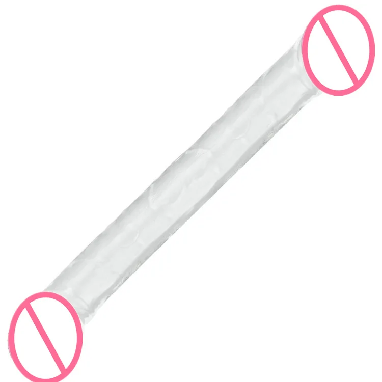 Double Head Dildo Long Jelly Realistic Dildo Double Ended Dildo Flexible Penis for Women Masturbator Sex Toys for Lesbian