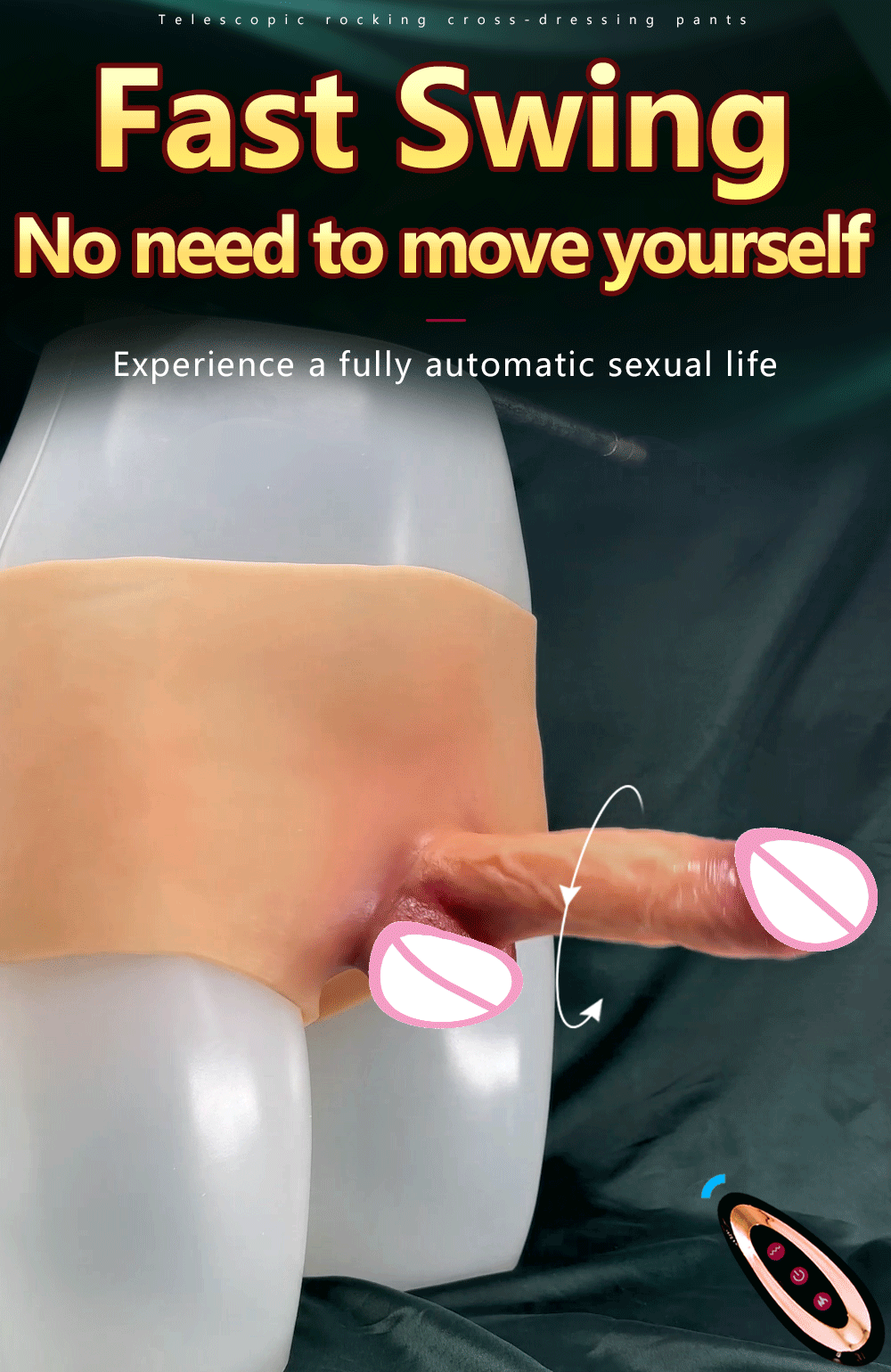Electric Telescopic Swing Strap On Dildo Realistic Pants Penis Big Dick for Women Lesbian Adult Sex Toys Heating Wearable Dildo