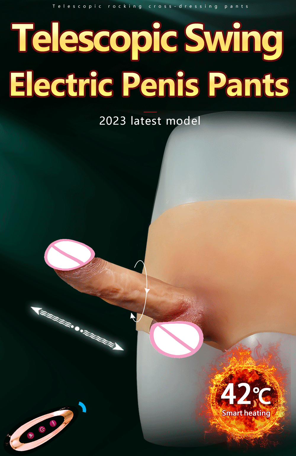 Electric Telescopic Swing Strap On Dildo Realistic Pants Penis Big Dick for Women Lesbian Adult Sex Toys Heating Wearable Dildo