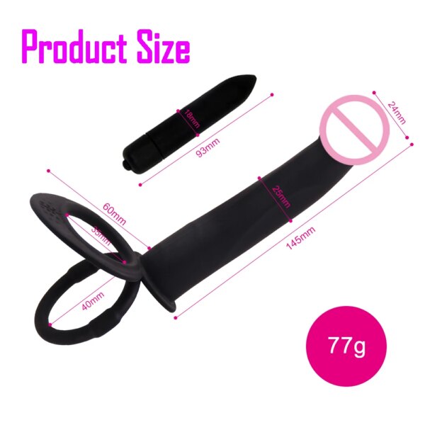 Double Penetration Anal Plug Dildo Butt Plug Vibrator For Men Strap On Penis Vagina Plugs Adult Sex Toys For Couples