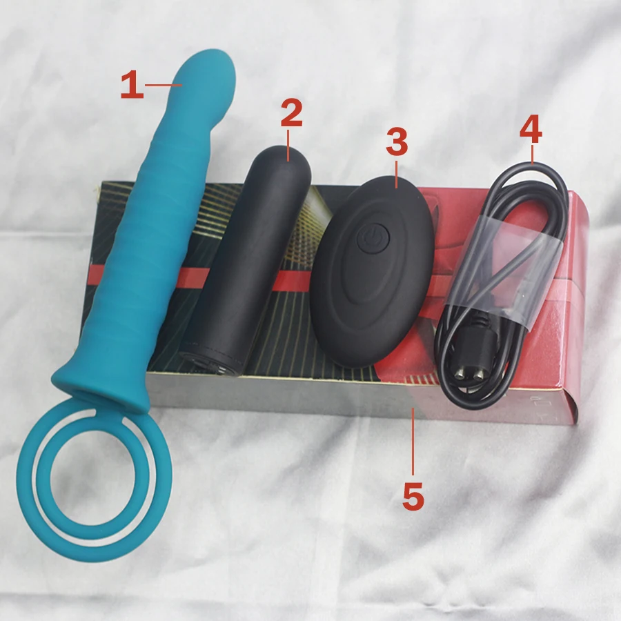 Double Penetration Dildo Vibrator for Men Wireless Control Strap On Penis Anal Plug G Spot Massager Adult Sex Toys for Couples