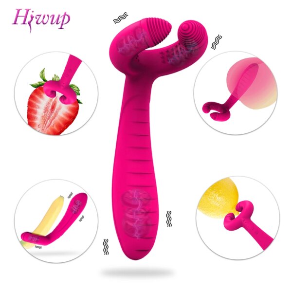 G-Spot 3 Motors Dildo Vibrator Anal Vagina Double Penetration Clitoris Penis Stimulator Sex Toys for Women Men Couples Adults 18