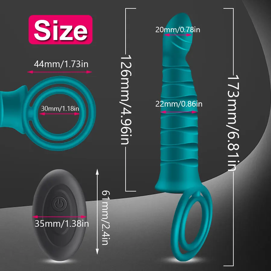  Double Penetration Dildo Vibrator Strap On Penis Anal Butt Plug Vibrator for Men Wireless Remote Adult Sex Toy For Couples