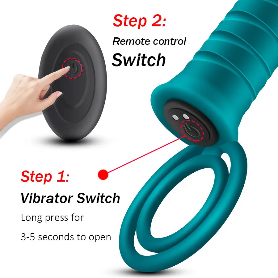  Double Penetration Dildo Vibrator Strap On Penis Anal Butt Plug Vibrator for Men Wireless Remote Adult Sex Toy For Couples