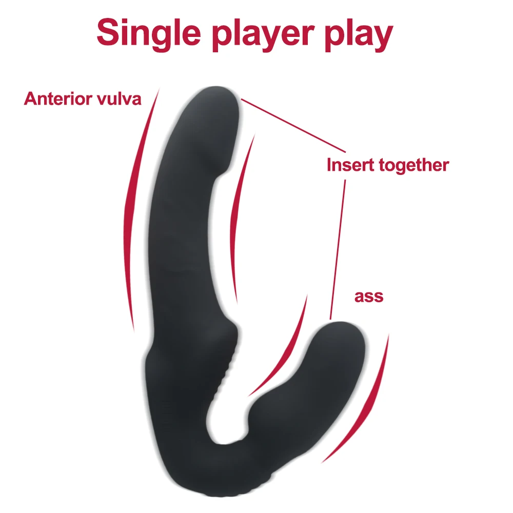 Sex Strapless Strap-on Dildo Vibrators for Women Double-heads Vibrating Penis Lesbian Erotic Toys for Adult Sex Toys for Couples