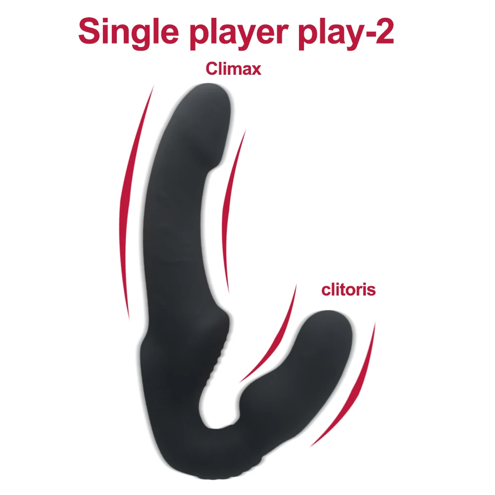 Sex Strapless Strap-on Dildo Vibrators for Women Double-heads Vibrating Penis Lesbian Erotic Toys for Adult Sex Toys for Couples