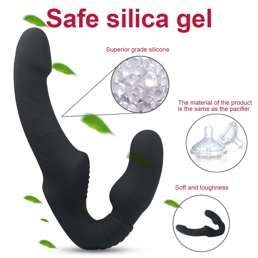 Sex Strapless Strap-on Dildo Vibrators for Women Double-heads Vibrating Penis Lesbian Erotic Toys for Adult Sex Toys for Couples
