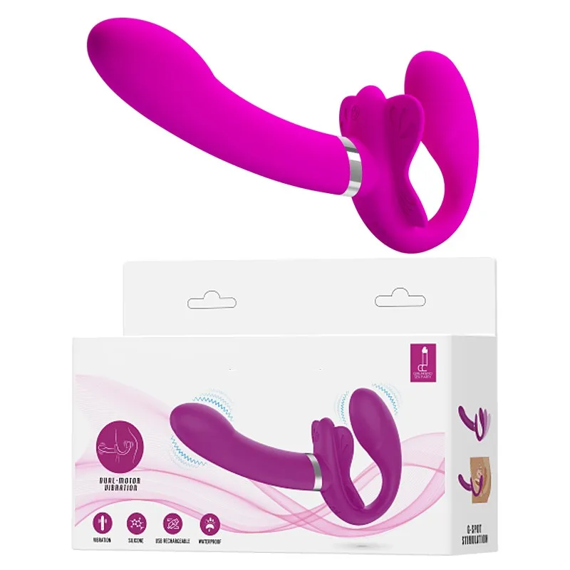 Strapless 12 Speed Strap-on Dildos Vibrators For Women  Vibrating Double Penetration Strapon Vibrator Lesbian