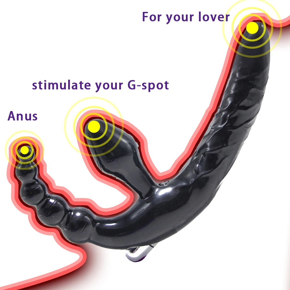 Strapless Strapon Dildo Vibrator 4 in 1 Sex Toys for Adult Double Penetration Anal Plug Anal Beads Vibrators for Women Lesbian