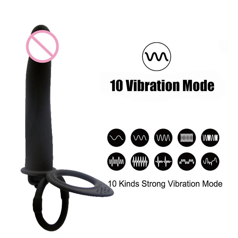 Double Penetration Penis Strapon Dildo Sex Toys For Women 10 Speed Vibrators Man Strap Anal Beads Plug Adult G Spot Massager
