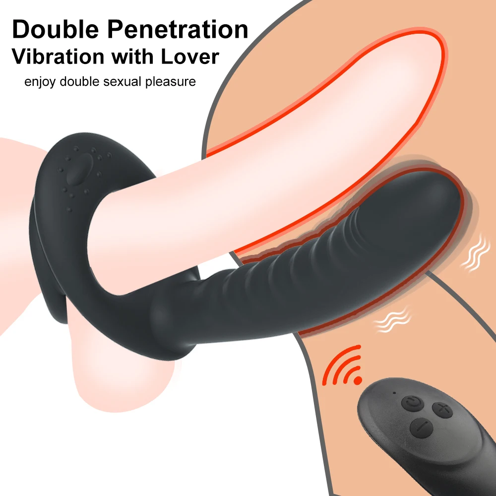 Double Penetration Strap on Anal Vibrator for Couples Dildo Vibrator Anus Plug G Spot Vibrator Intimate Adult Sex Toys for Woman