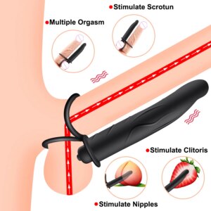 Double Penetration Vibrator Strapon Dildo Vibrator Penis Cock Ring Prostate Massager Stimulator Sex Toys For Women Man Couples