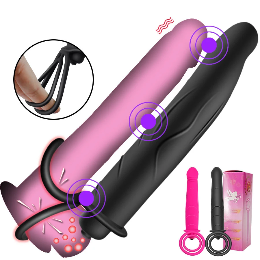 Double Penetration Vibrator Strapon Dildo Vibrator Penis Cock Ring Prostate Massager Stimulator Sex Toys For Women Man Couples