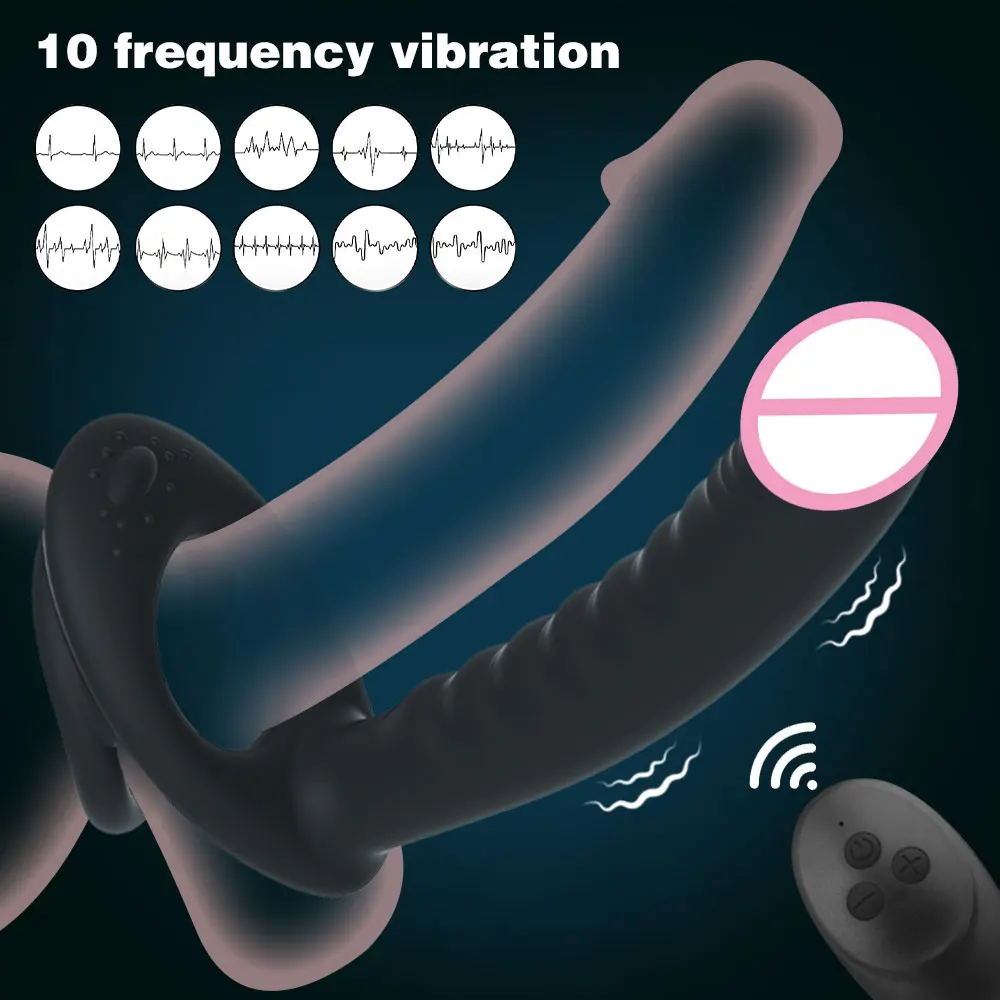 10 Speeds Vibrator Strap Double Penetration Anal Plug Butt Plug Vibrator for Men Strap on Penis Vagina Plug Sex Toys for Couples 10 Speeds Vibrator Strap Double Penetration Anal Plug Butt Plug Vibrator for Men Strap on Penis Vagina Plug Sex Toys for Couples