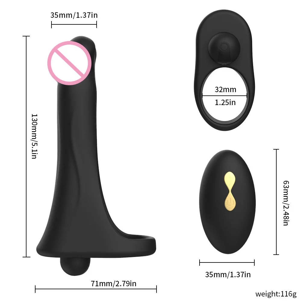 Sex Toys for Couples Wireless Double Penetration Remote Control Strap on Vibrators for Men Strap on Anal Butt Plug Dildo Adult