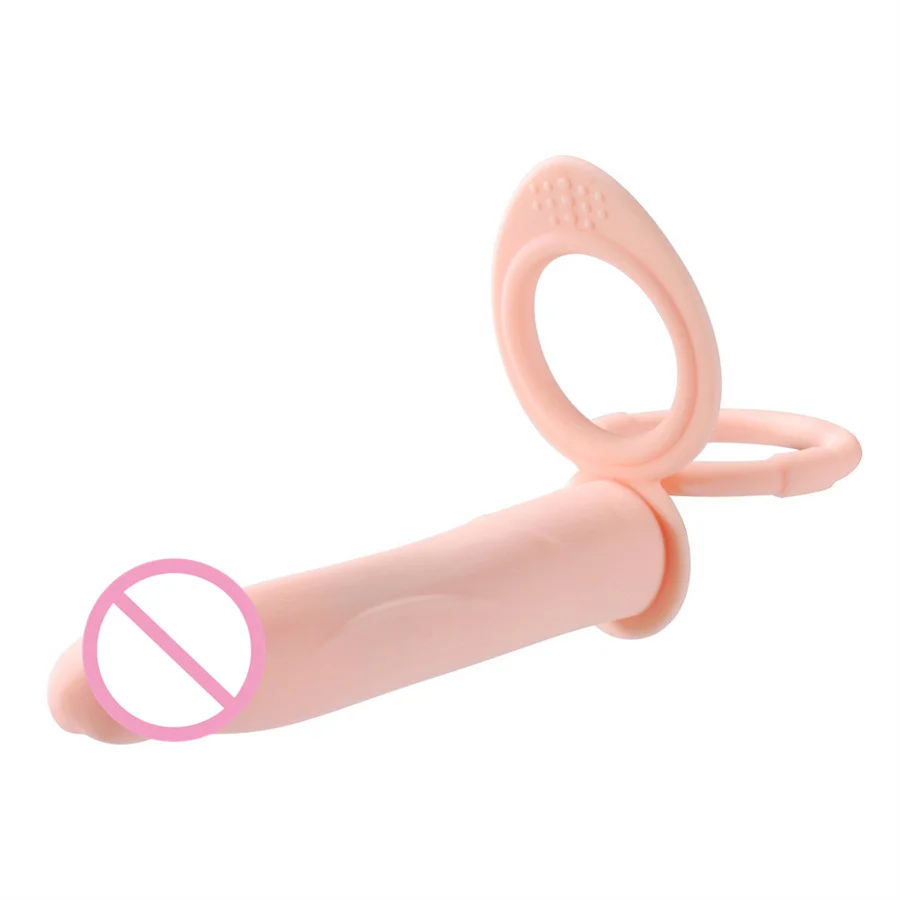 Double Penetration Anal Plug Vibrator Strap On Dildo Cock Ring Vagina Stimulator Penis Massager Adult Sex Toys For Couples