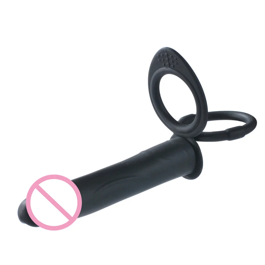 Double Penetration Anal Plug Vibrator Strap On Dildo Cock Ring Vagina Stimulator Penis Massager Adult Sex Toys For Couples