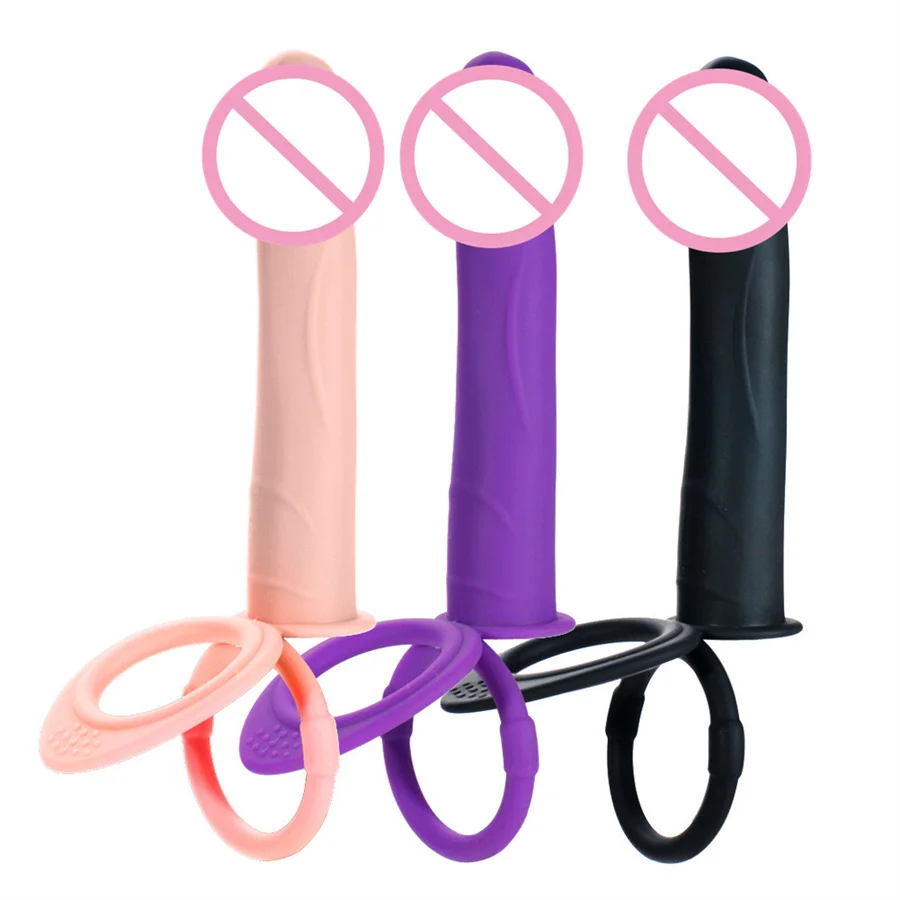 Double Penetration Anal Plug Vibrator Strap On Dildo Cock Ring Vagina Stimulator Penis Massager Adult Sex Toys For Couples