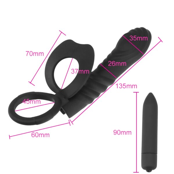 New Double Penetration Anal Plug Dildo Butt Plug Vibrator For Men Strap On Penis Vagina Plug Adult Sex Toys For Couples
