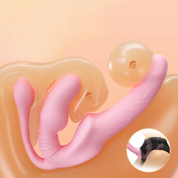 Wireless Female Silicone Dildo Vibrator For Women Strap-on Double Penetration Lesbian G Spot Vaginal Erotic Adult Couple Toys