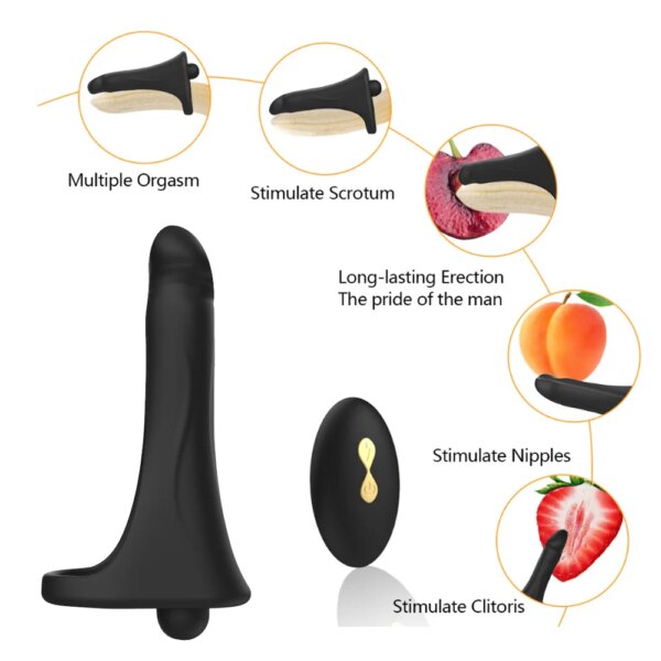 Remote Control Strap On Penis Vibrator Double Penetration Sex Toys For Couples Penis Vibrating Ring Penis Erection Vagina Plug