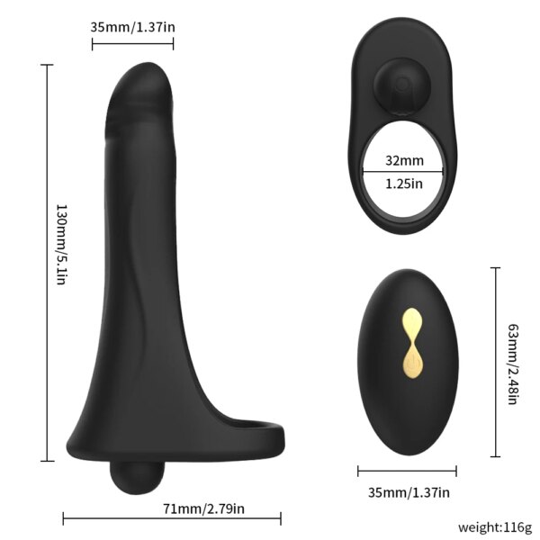 Remote Control Strap On Penis Vibrator Double Penetration Sex Toys For Couples Penis Vibrating Ring Penis Erection Vagina Plug