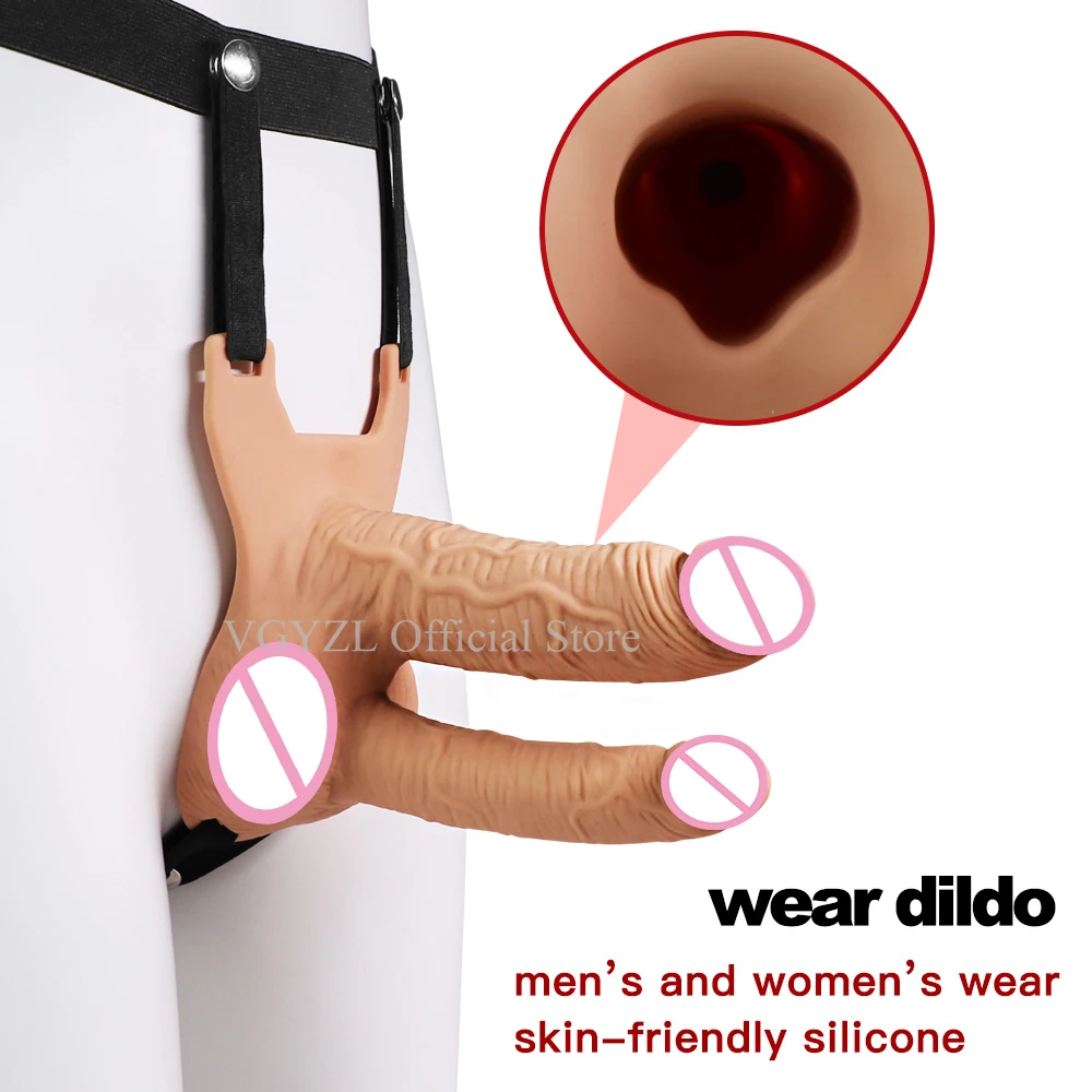 Hollow Silicone Strapon Dildo Vibrator for Men Gay Double Penetration Strap on Dildo Anal Clitoris Stimulator Penis Pump Extend Hollow Silicone Strapon Dildo Vibrator for Men Gay Double Penetration Strap on Dildo Anal Clitoris Stimulator Penis Pump Extend
