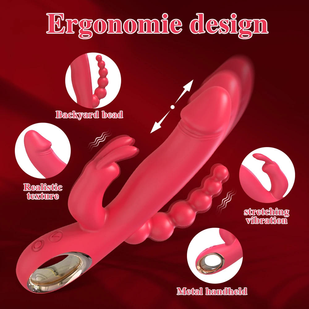 3 in 1 Thrusting G-Spot Rabbit Vibrator for Women Dildo Vagina Clitoris Stimulator Double Penetration Female Sex Toys for Adults 3 in 1 Thrusting G-Spot Rabbit Vibrator for Women Dildo Vagina Clitoris Stimulator Double Penetration Female Sex Toys for Adults