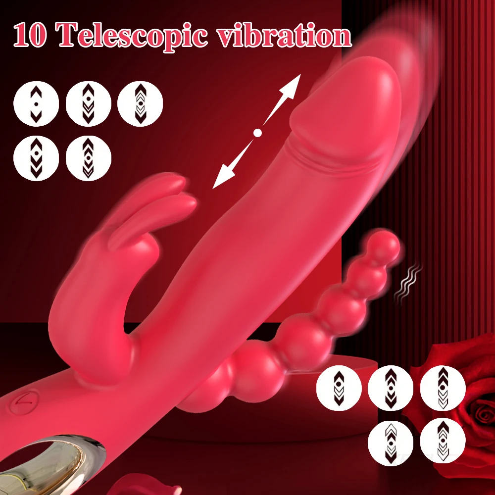 3 in 1 Thrusting G-Spot Rabbit Vibrator for Women Dildo Vagina Clitoris Stimulator Double Penetration Female Sex Toys for Adults 3 in 1 Thrusting G-Spot Rabbit Vibrator for Women Dildo Vagina Clitoris Stimulator Double Penetration Female Sex Toys for Adults