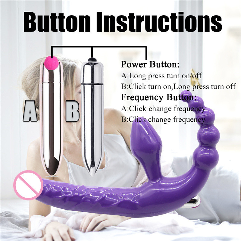 Double Vibrator Lesbian Anal Dual Ended Vibrating Strapless Dildo Lesbian Sex Toys Double Penetration Anal Plug G Spot Vibrator Double Vibrator Lesbian Anal Dual Ended Vibrating Strapless Dildo Lesbian Sex Toys Double Penetration Anal Plug G Spot Vibrator
